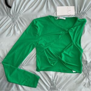 NWT Zara Green Long Sleeve Top